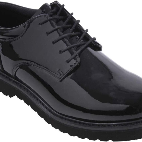 Rothco Mens Hi Gloss Black Uniform Oxford Heavy‎ Duty Work Sole Shoes Size 12